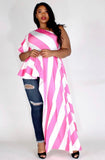 “JESSICA” Pink & White Stripe Top