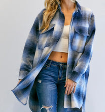 Load image into Gallery viewer, Navy Plaid Jacket/Top (PLUS)
