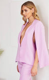 Lavender Open Front Cloak Blazer