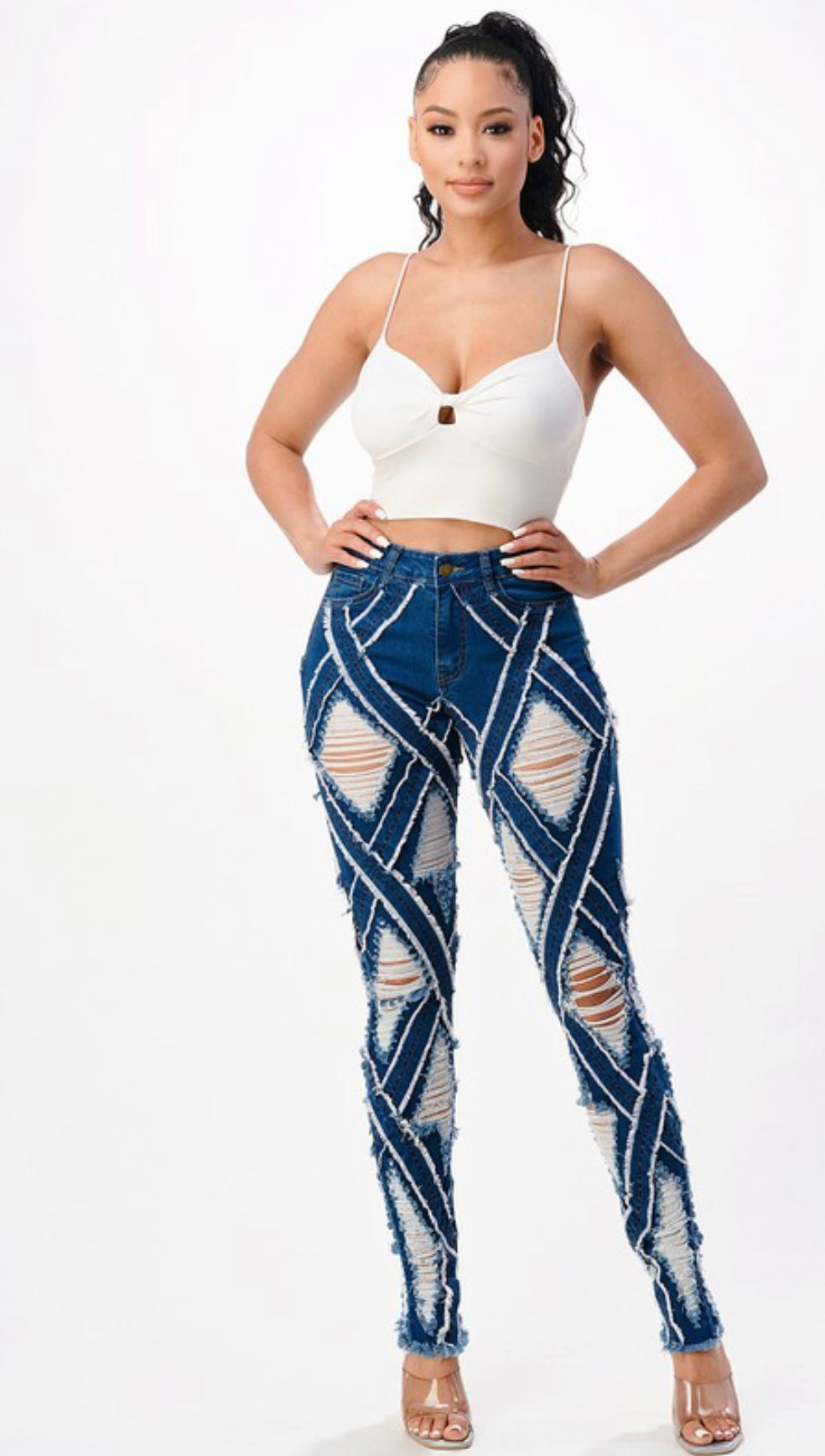 Blue Diamond Destroyed Skinny Jeans – BLOSSOMS BOUTIQUE