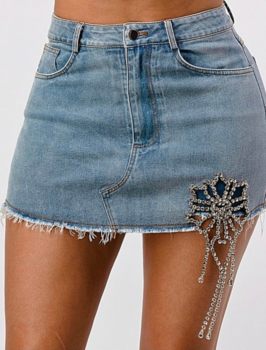 Diamond Denim Shorts