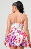 Multi-Floral Bubble Mini Sun Dress
