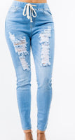 Light Blue Denim Joggers (PLUS)