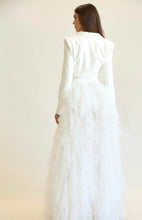 Load image into Gallery viewer, White Corset Tulle Skirt &amp; Blazer Set
