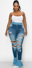 Load image into Gallery viewer, “TERRY” Flare Duo Denim Jeans (PLUS)
