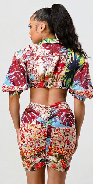 “VESTA” Floral Print Skirt Set