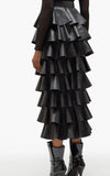 Black Layered Maxi Skirt