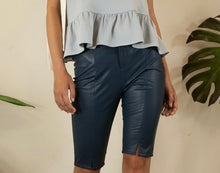 Load image into Gallery viewer, Blue Faux Leather Shorts
