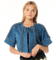 Braided Lines Denim Top