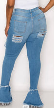 Load image into Gallery viewer, “LORI” Distressed Bell Jeans
