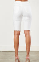 White Denim Distressed Shorts