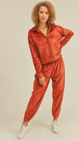 Copper Hoodie Velour Jogger Set