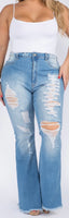 “BLAIR” Medium Blue Flare Jeans (PLUS)