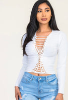 White Braided Stretch Top