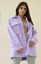 Load image into Gallery viewer, Oversized Lavender Teddy Shirt/Jacket
