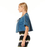 Braided Lines Denim Top
