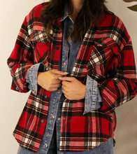 Load image into Gallery viewer, Red &amp; Black Plaid Jacket/Top
