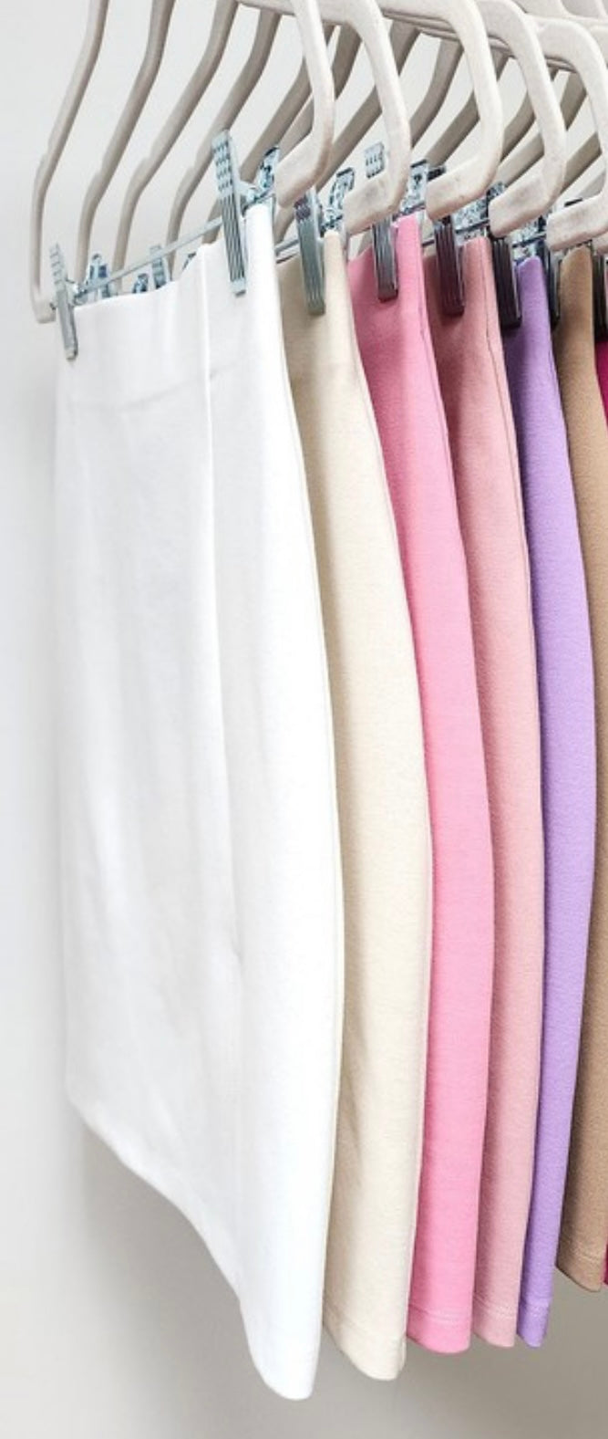 Ponte Mini Skirt (White/Candy Pink)