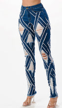 Load image into Gallery viewer, Blue Diamond Destroyed Skinny Jeans
