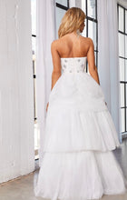 Load image into Gallery viewer, “Cali” White Strapless Gown with Embellished Bodice
