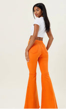 Load image into Gallery viewer, Orange Wide Leg Denim Pants
