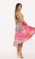 Embellished Pink Summer Halter Dress