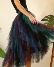 Load image into Gallery viewer, Fall Mixed Color Tulle Layered Skirt
