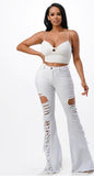White Distressed Denim