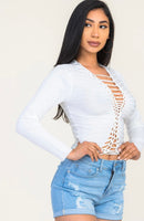 White Braided Stretch Top