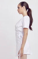 White Wired Corset T-Shirt Dress