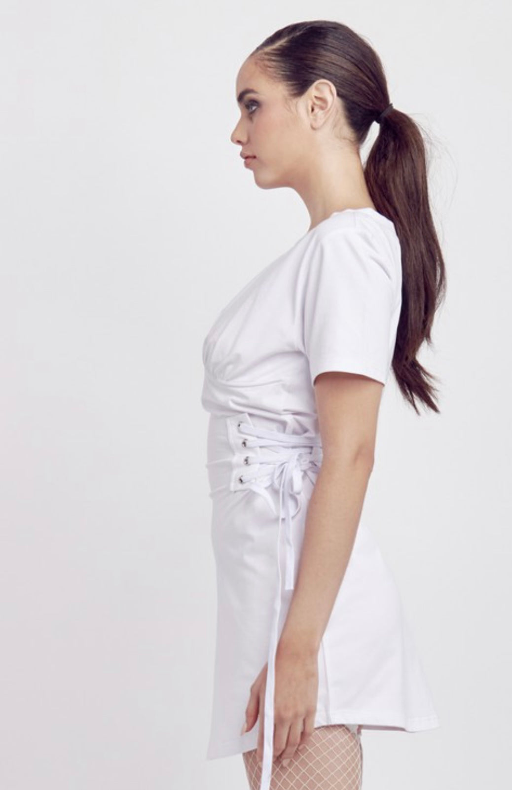 White Wired Corset T-Shirt Dress – BLOSSOMS BOUTIQUE
