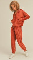 Copper Hoodie Velour Jogger Set