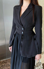 Load image into Gallery viewer, Black Blazer Skirt Set
