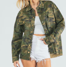 Load image into Gallery viewer, Olive Rock &amp; Roll Camo Shirt/Jacket (PLUS)

