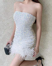 Load image into Gallery viewer, White Embellished Sequin Dress
