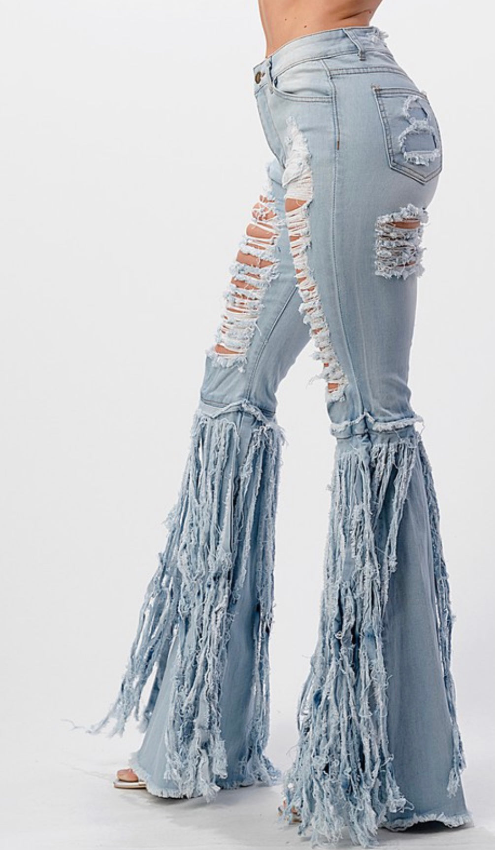パンツ roughlow fringe denim(light indigo) Roughlow Fringe Denim (Light Indigo)
