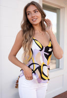 Geometric Lilac & Yellow Tank