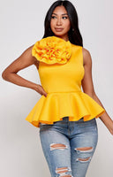 Yellow Corsage Top
