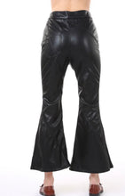 Load image into Gallery viewer, Black Faux Leather Slit Pants
