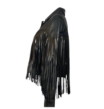 Load image into Gallery viewer, Black Fringe Faux Leather Jacket (S-XL)
