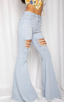 Front Cutout Flare Denim