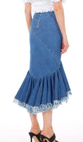 Blue Mermaid Denim Skirt