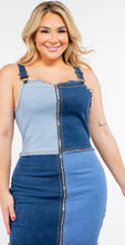 Load image into Gallery viewer, Patchwork Denim Dress (PLUS)
