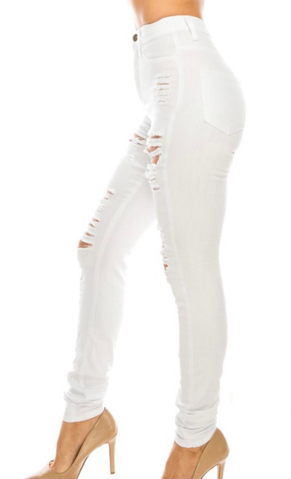 White Skinny Jeans w/Slits – BLOSSOMS BOUTIQUE