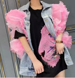 Exaggerated Pink Tulle Sleeves VEST!!!