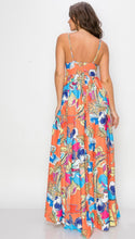 Load image into Gallery viewer, Orange Multi-Colored Print Maxi Dress
