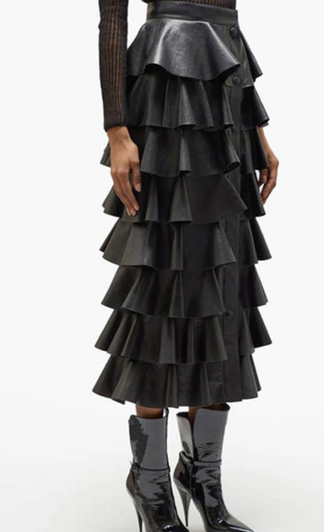Black Layered Maxi Skirt