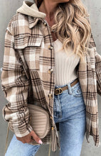 Load image into Gallery viewer, Hooded Khaki Plaid Top/Jacket
