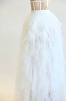 White Corset Tulle Skirt & Blazer Set