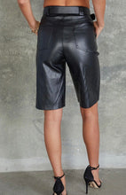 Load image into Gallery viewer, Black Faux Leather Bermuda Shorts
